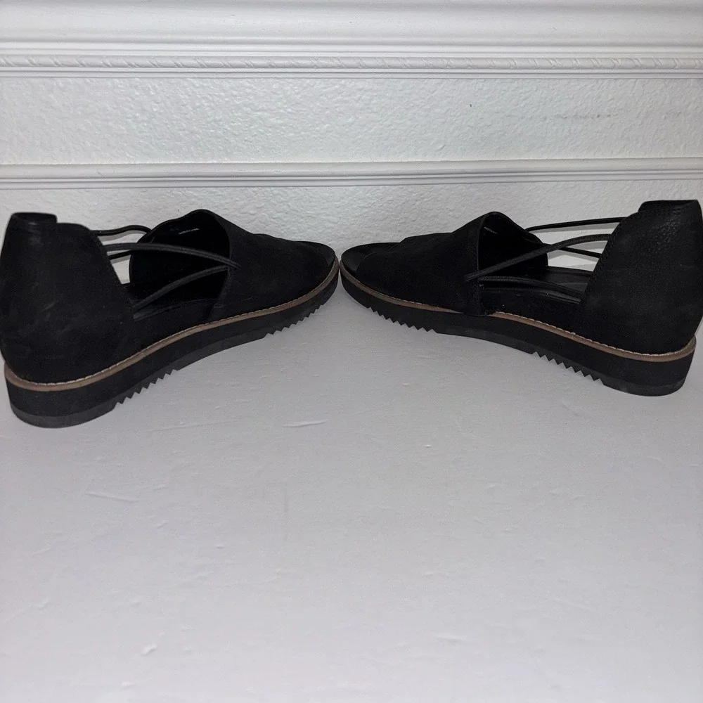 Eileen Fisher Ken Tumbled Nubuck Sandals In Black Women's Size: 8.5